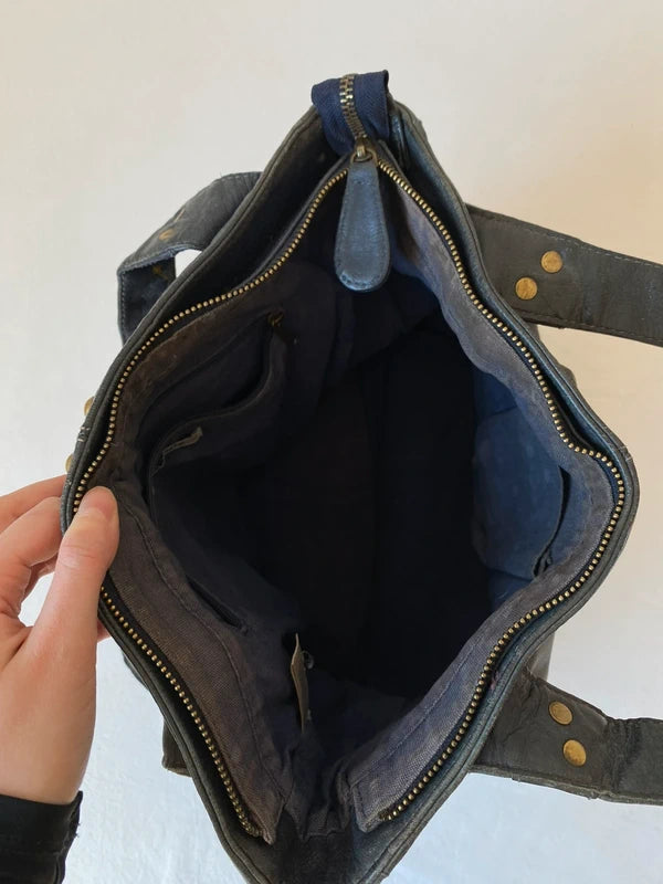 Vintage High-Quality Buffalo Leather Handbag – Archive Avantgarde Japan Stockholm Style