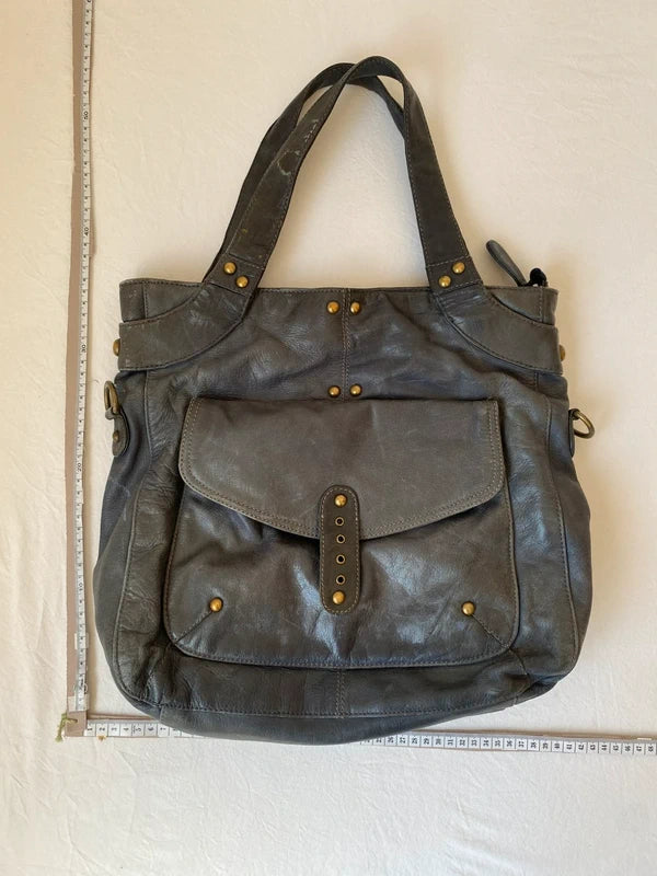 Vintage High-Quality Buffalo Leather Handbag – Archive Avantgarde Japan Stockholm Style