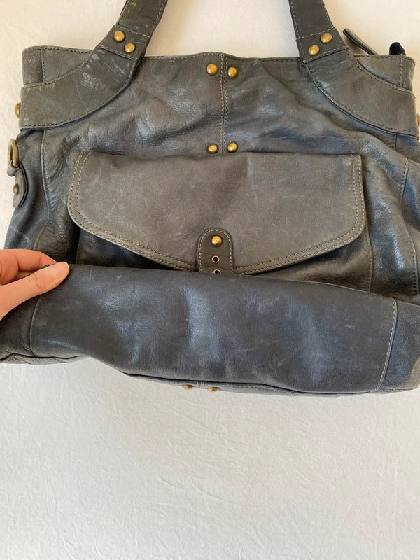 Vintage High-Quality Buffalo Leather Handbag – Archive Avantgarde Japan Stockholm Style