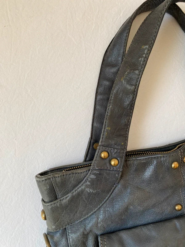 Vintage High-Quality Buffalo Leather Handbag – Archive Avantgarde Japan Stockholm Style