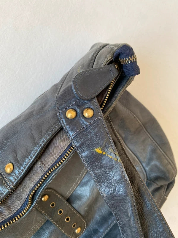 Vintage High-Quality Buffalo Leather Handbag – Archive Avantgarde Japan Stockholm Style