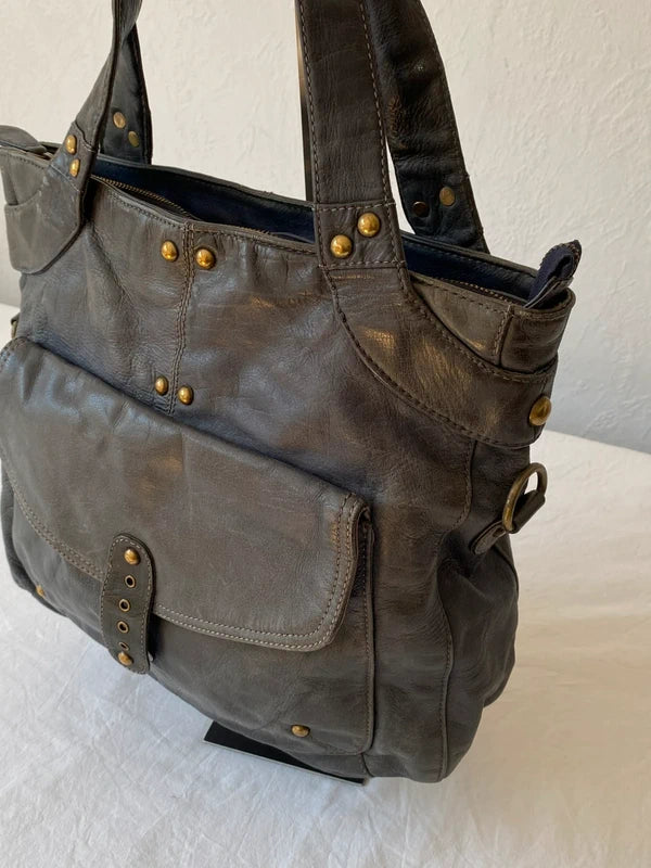 Vintage High-Quality Buffalo Leather Handbag – Archive Avantgarde Japan Stockholm Style