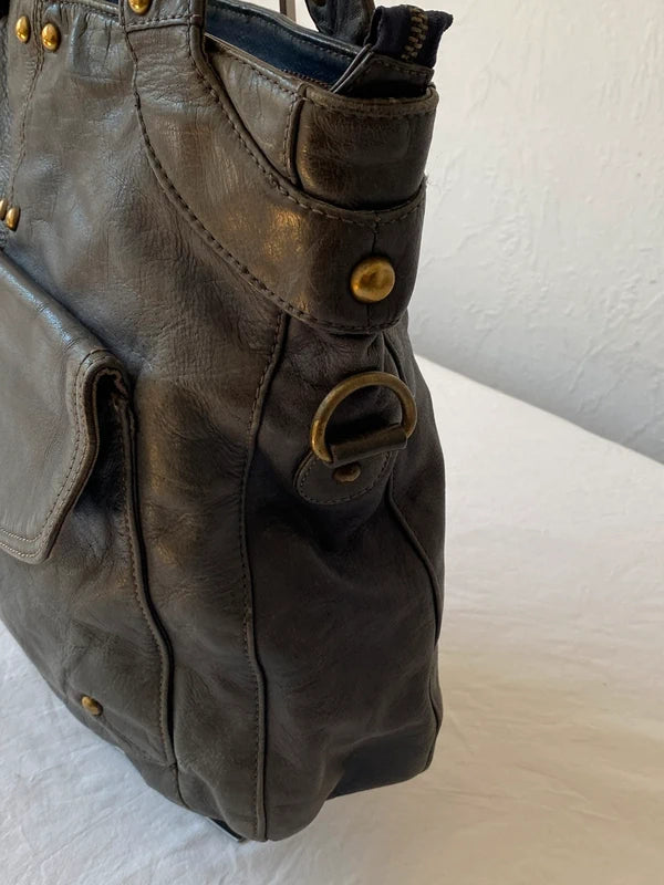 Vintage High-Quality Buffalo Leather Handbag – Archive Avantgarde Japan Stockholm Style