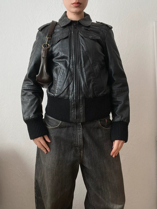 Vintage Sheep Nappa Leather Biker Jacket – Archive Avantgarde Japan Stockholm Style