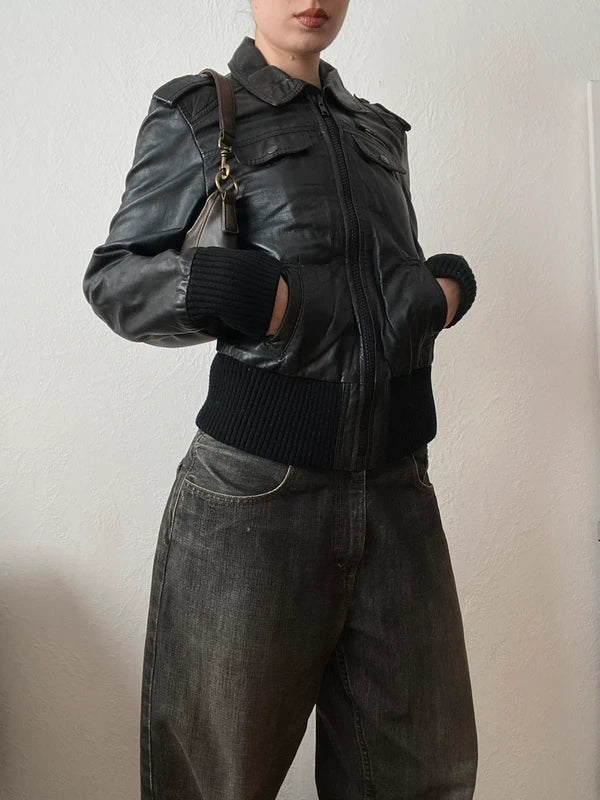 Vintage Sheep Nappa Leather Biker Jacket – Archive Avantgarde Japan Stockholm Style