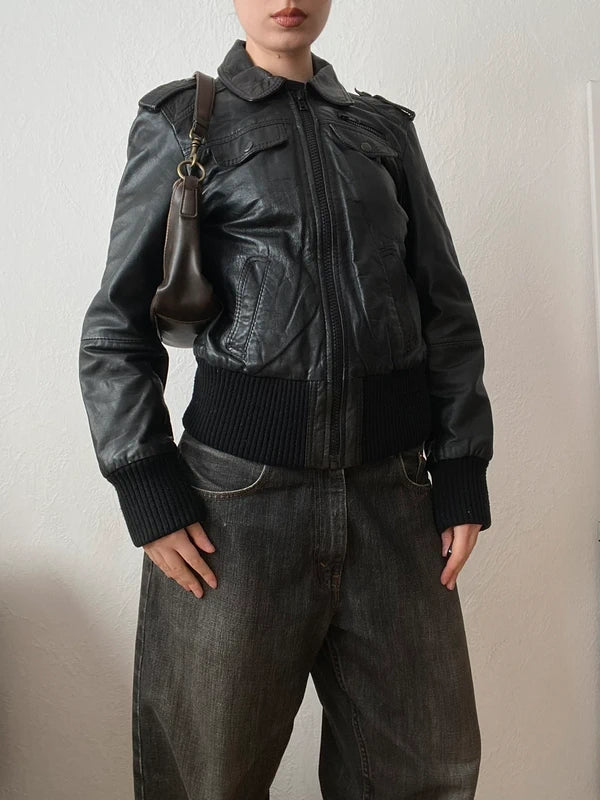 Vintage Sheep Nappa Leather Biker Jacket – Archive Avantgarde Japan Stockholm Style