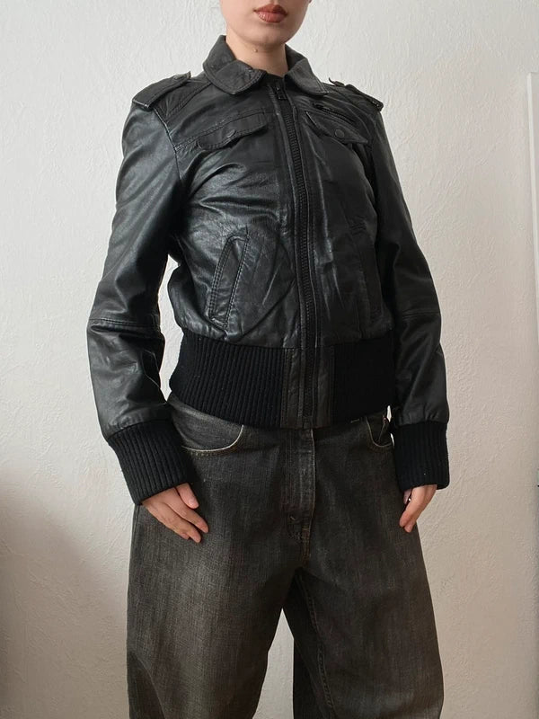 Vintage Sheep Nappa Leather Biker Jacket – Archive Avantgarde Japan Stockholm Style