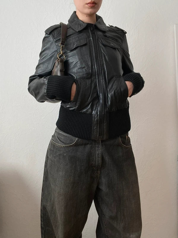 Vintage Sheep Nappa Leather Biker Jacket – Archive Avantgarde Japan Stockholm Style