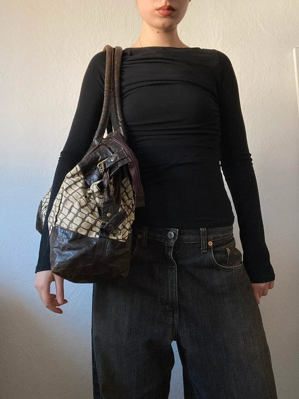 Vintage unique large shoulderbag handbag