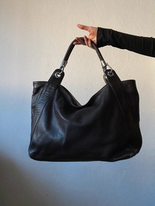 Vintage high quality genuine leather large handbag shoulder bag