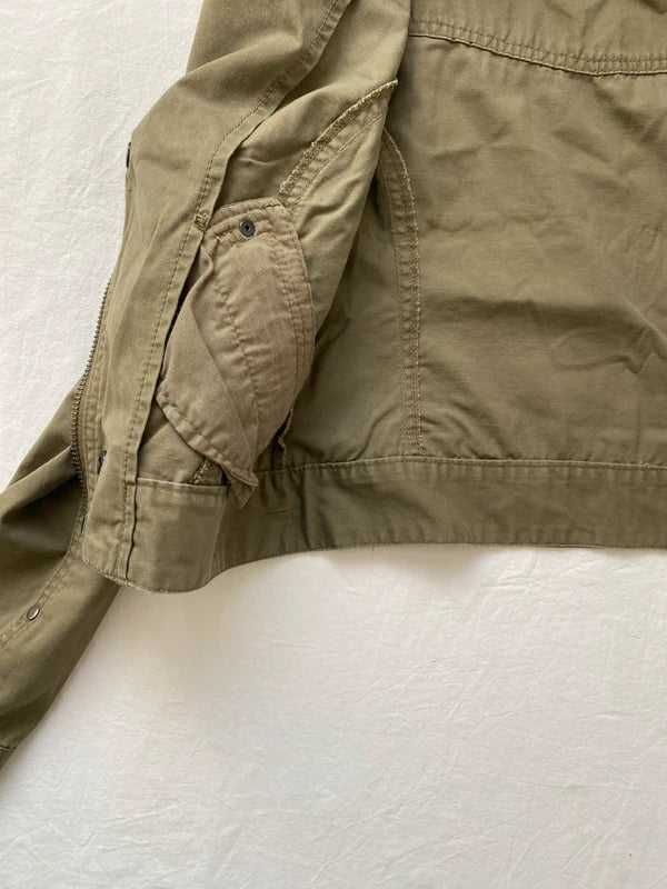 Vintage 100% Cotton Cropped Asymmetrical Jacket – Spring Summer Archive Style
