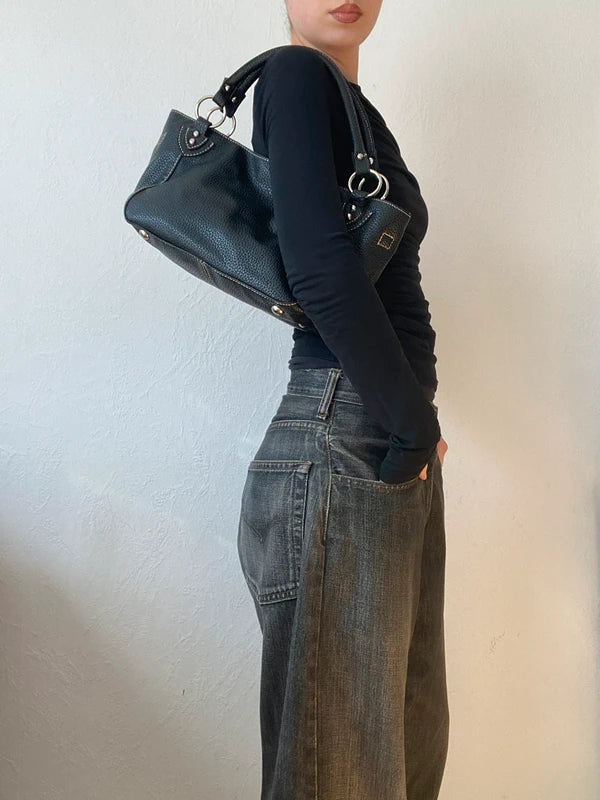 Vintage Small Genuine Leather Shoulder Bag – High Quality Archive Avantgarde Style