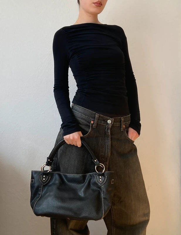 Vintage Small Genuine Leather Shoulder Bag – High Quality Archive Avantgarde Style
