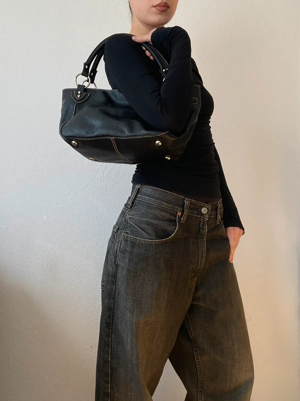 Vintage Small Genuine Leather Shoulder Bag – High Quality Archive Avantgarde Style