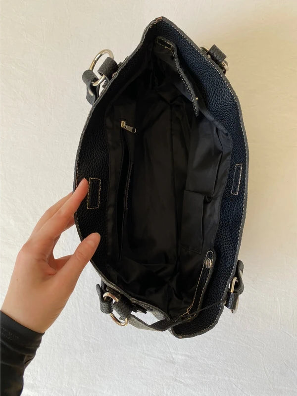 Vintage Small Genuine Leather Shoulder Bag – High Quality Archive Avantgarde Style
