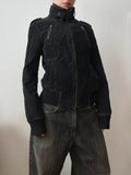 Vintage 100% Cotton Cropped Bomber Jacket – Timeless Archive Avantgarde Style