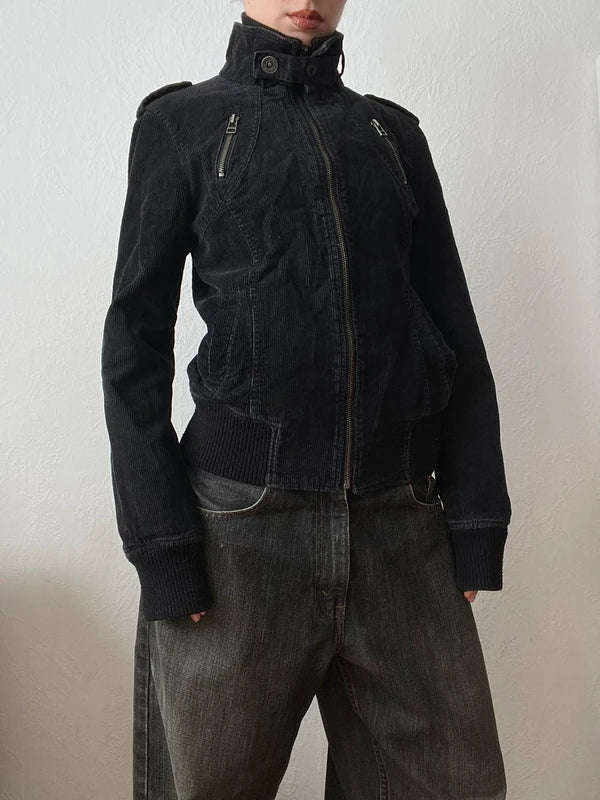Vintage 100% Cotton Cropped Bomber Jacket – Timeless Archive Avantgarde Style