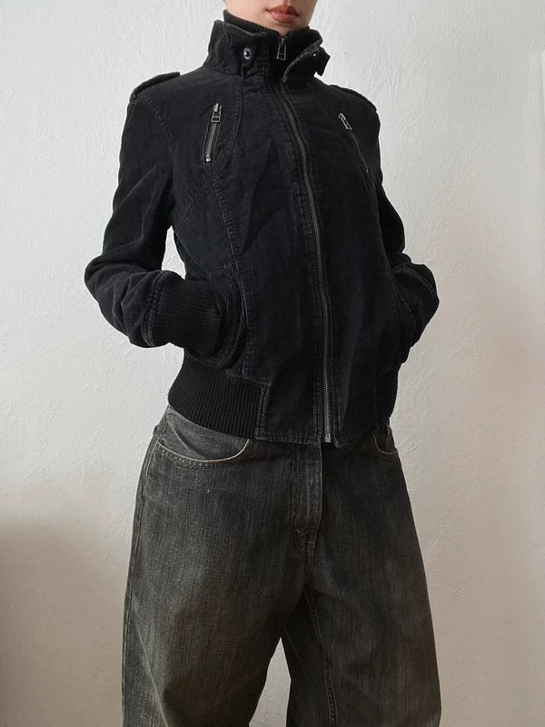 Vintage 100% Cotton Cropped Bomber Jacket – Timeless Archive Avantgarde Style
