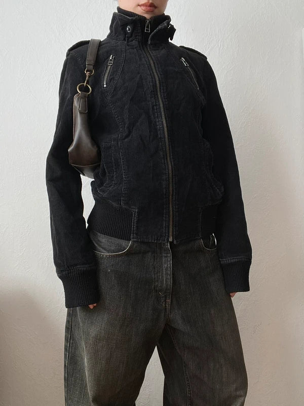 Vintage 100% Cotton Cropped Bomber Jacket – Timeless Archive Avantgarde Style