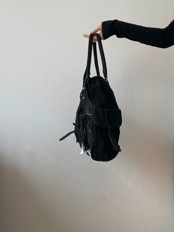 Vintage High-Quality Genuine Leather Large Shoulder Bag – Archive Avantgarde Style