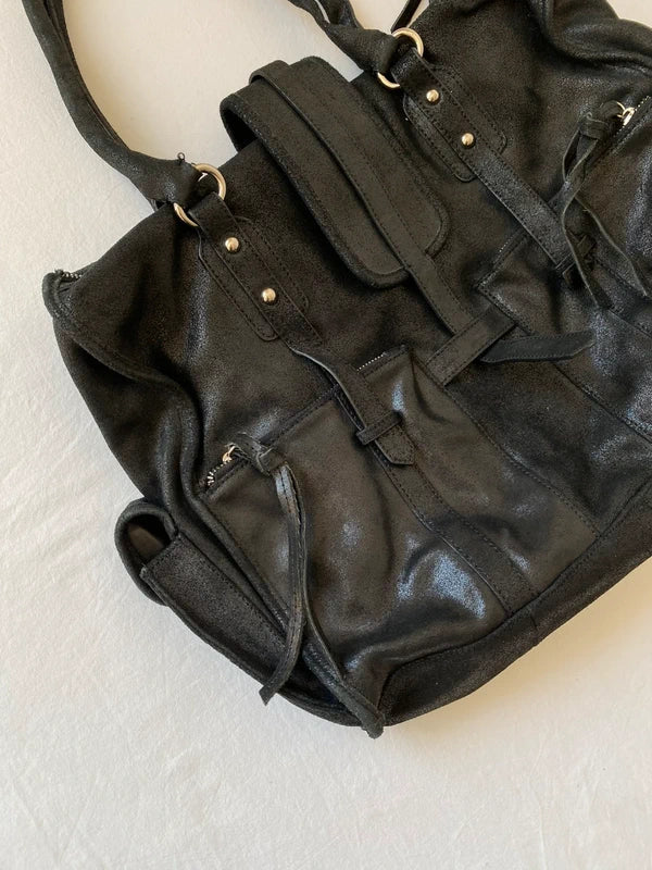 Vintage High-Quality Genuine Leather Large Shoulder Bag – Archive Avantgarde Style