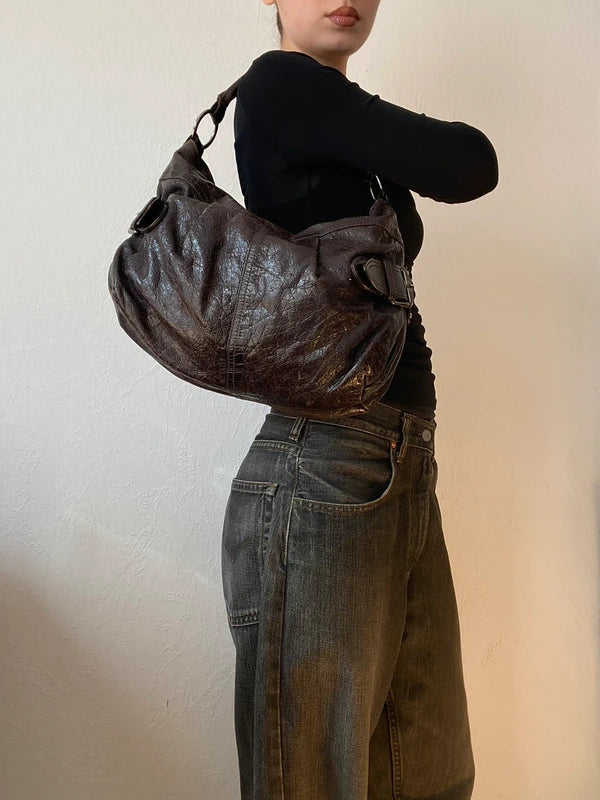 Vintage Designer Genuine Leather Handbag Made in Italy – Archive Avantgarde Style