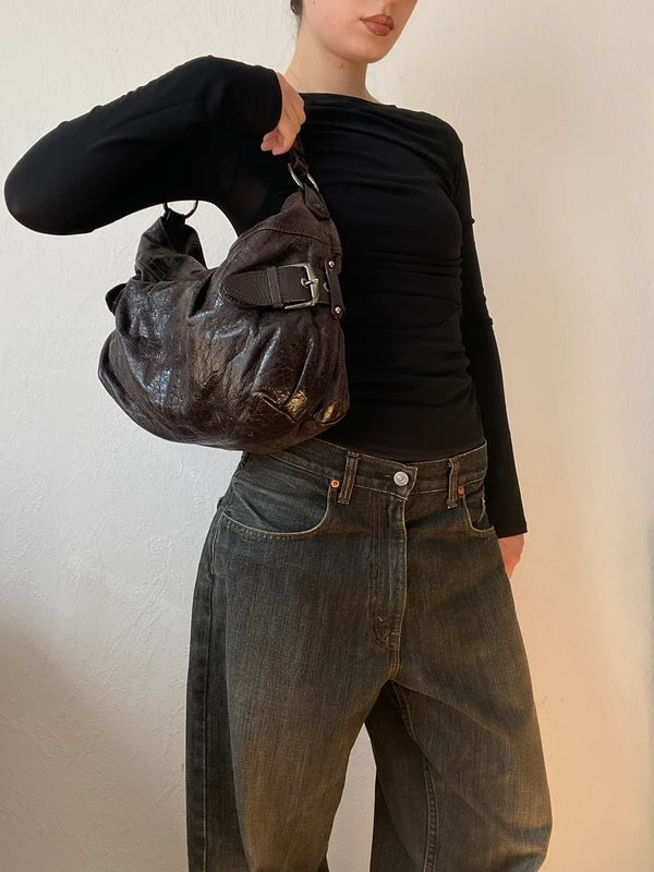 Vintage Designer Genuine Leather Handbag Made in Italy – Archive Avantgarde Style