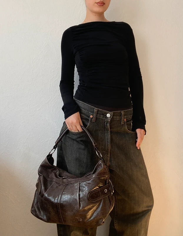Vintage Designer Genuine Leather Handbag Made in Italy – Archive Avantgarde Style