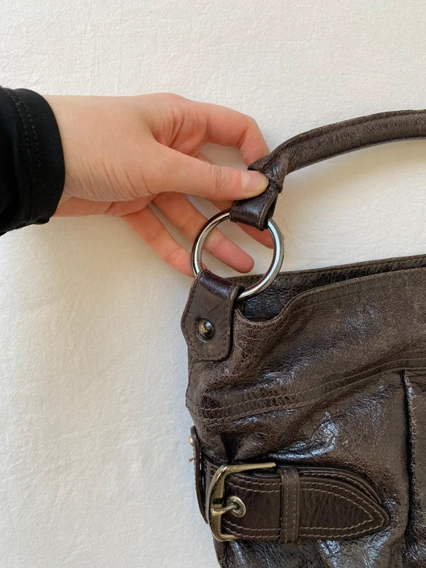 Vintage Designer Genuine Leather Handbag Made in Italy – Archive Avantgarde Style