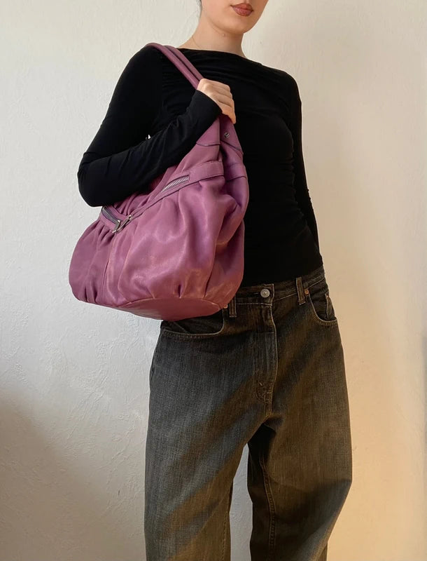 Crazy Beautiful Vintage Genuine Leather Handbag – High Quality Archive Avantgarde Style