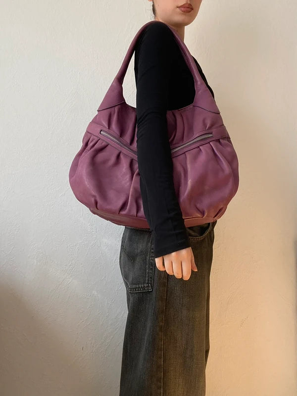 Crazy Beautiful Vintage Genuine Leather Handbag – High Quality Archive Avantgarde Style
