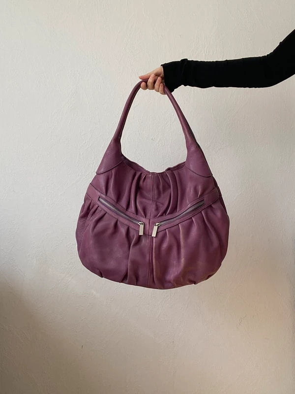Crazy Beautiful Vintage Genuine Leather Handbag – High Quality Archive Avantgarde Style