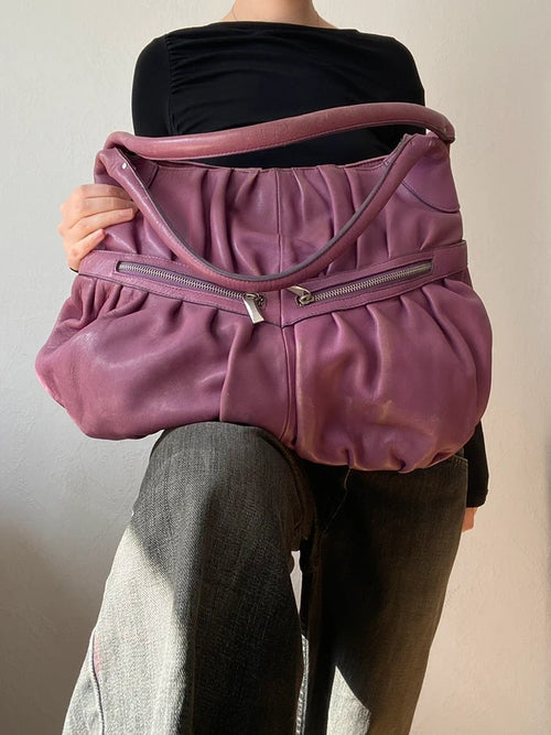 Crazy Beautiful Vintage Genuine Leather Handbag – High Quality Archive Avantgarde Style