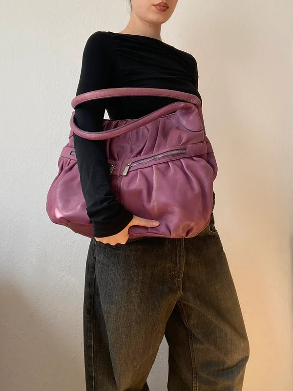 Crazy Beautiful Vintage Genuine Leather Handbag – High Quality Archive Avantgarde Style