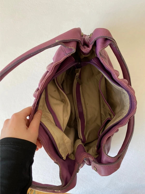 Crazy Beautiful Vintage Genuine Leather Handbag – High Quality Archive Avantgarde Style
