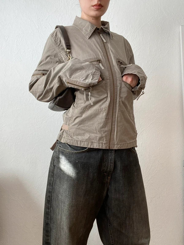 Vintage 100% cotton Short light jacket Military utility