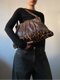 Vintage Designer handbag genuine leather Giraffe Print