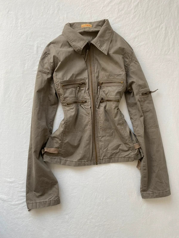 Vintage 100% cotton Short light jacket Military utility