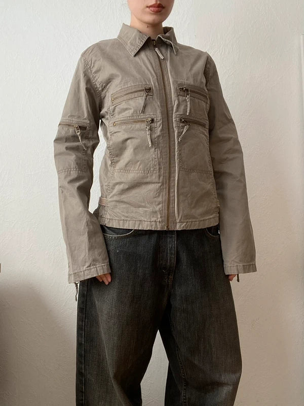 Vintage 100% cotton Short light jacket Military utility