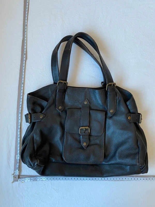 Vintage high quality genuine leather handbag staple