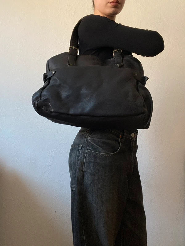 Vintage high quality genuine leather handbag staple