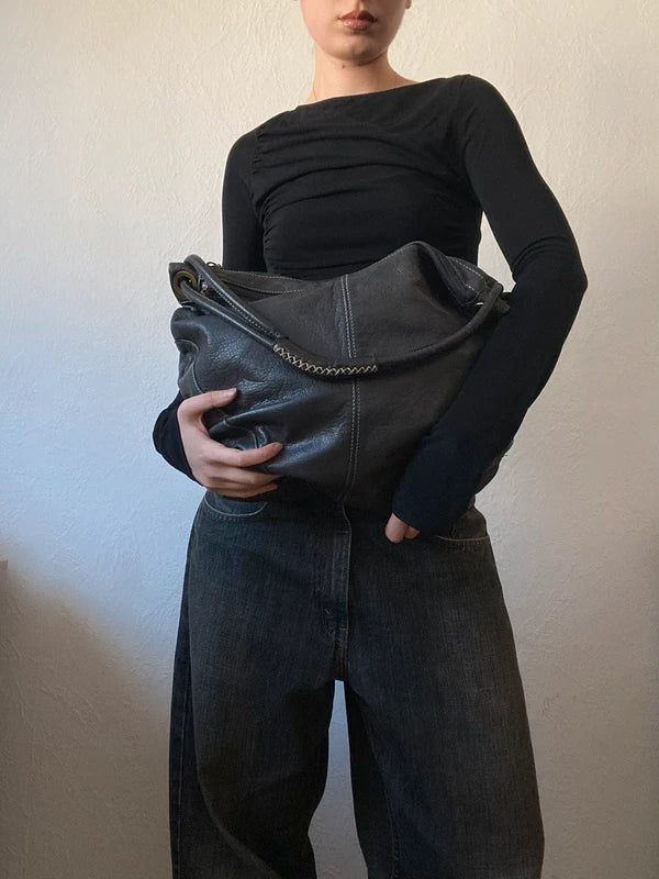 Vintage genuine leather handbag high quality