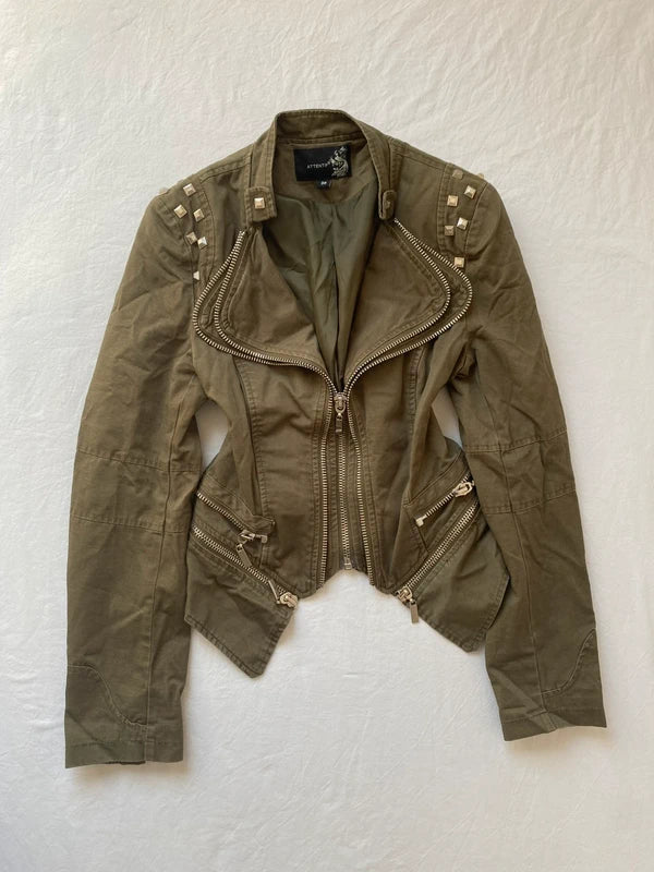 Vintage 100% cotton asymmetrical short jacket