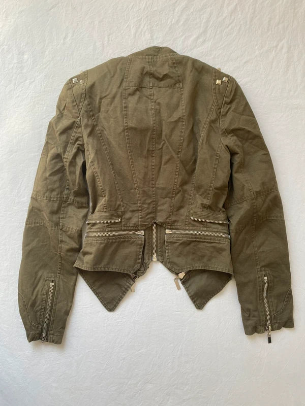 Vintage 100% cotton asymmetrical short jacket