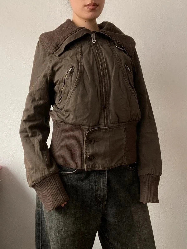Crazy vintage 100% cotton bomber winter jacket