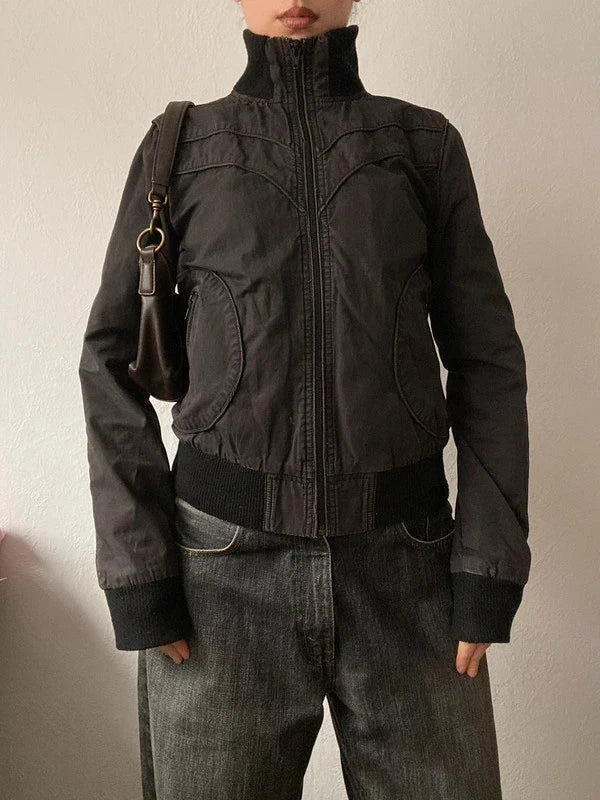 Vintage 100% cotton short bomber jacket Details
