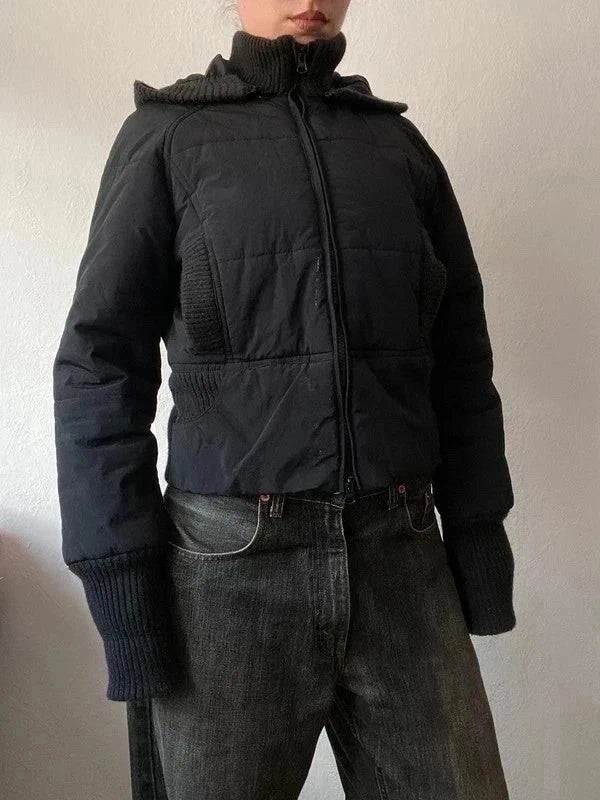 Vintage snatched waist Winter bomber jacket