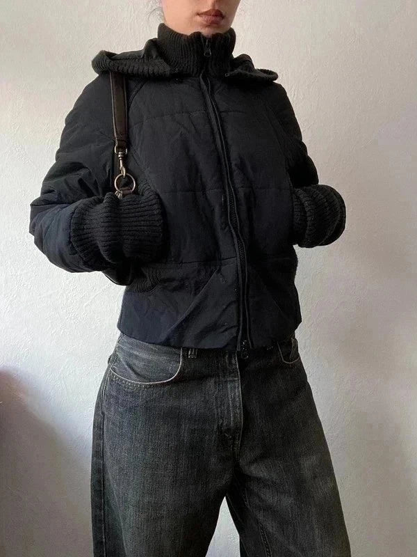 Vintage snatched waist Winter bomber jacket