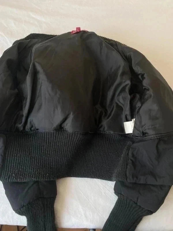 Vintage snatched waist Winter bomber jacket