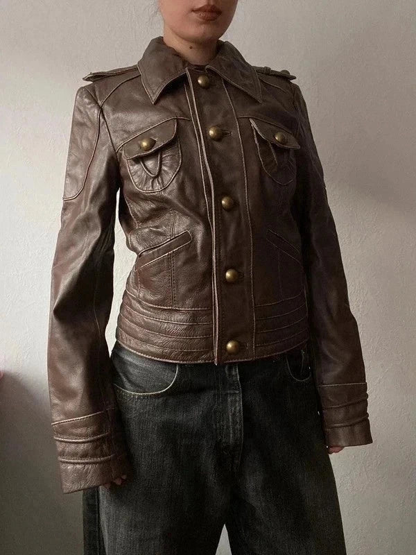 True Vintage genuine leather short jacket